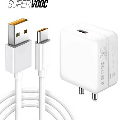 MAK 65 W Supercharge 6 A Wall Charger for Mobile with Detachable Cable