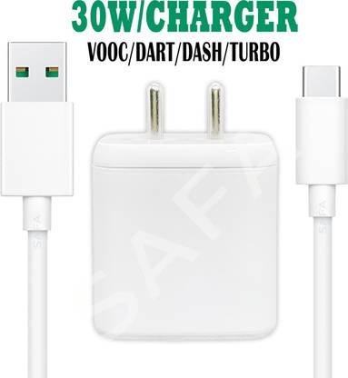 सफा 30W/6A SUPER FAST CHARGER FOR OPPO,REALME,VIVO,IQOO, VOOC / DART / DASH / FLASH, मोबाइल चार्जर