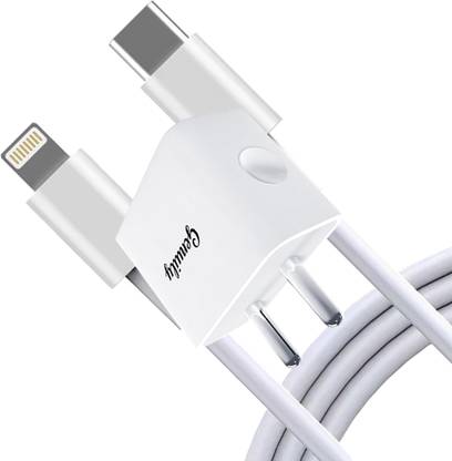 Genuily 20 W PD 3 A Wall Charger for Mobile with Detachable Cable