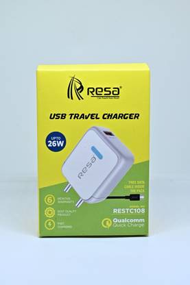 RESA Qualcomm 3.0 1.5 A Single Port Mobile Charger with Detachable Cable