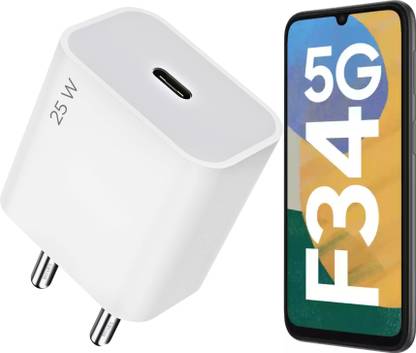 रोरएक्स 25 Watt Type C PD Adapter For Samsung Galaxy F34 5G Original Fast Charger Adapter PD मोबाइल चार्जर