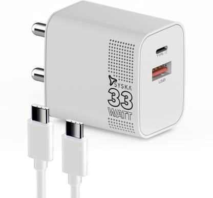 Syska 33 W 3 A Wall Charger for Mobile with Detachable Cable