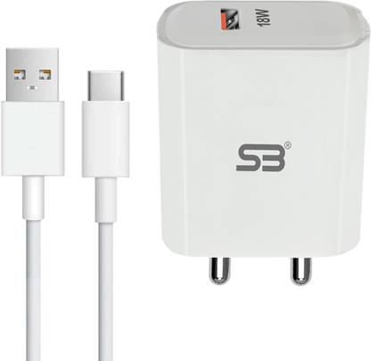 SB 18 W Qualcomm 3.0 3.1 A Wall Charger for Mobile with Detachable Cable