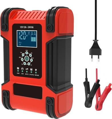 amiciSmart 12V Automatic Car Battery Charger, 7-Stage Intelligent Battery Maintainer (Advanced All Battery Charger) Digital Battery Tester