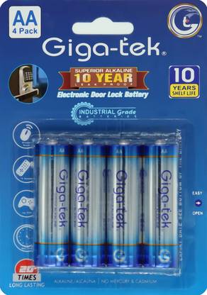 Giga-tek Electronic Door Lock : AA Alkaline Batteries  Battery