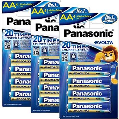 Panasonic EVOLTA LR6EG-12B Alkaline AA , Batteries, 12 Pcs  Battery