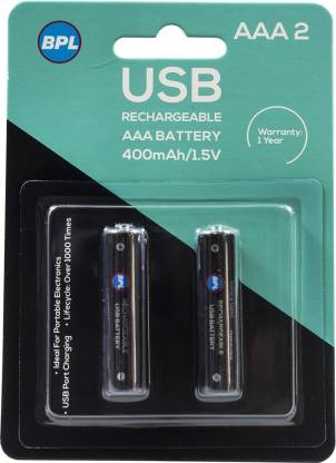 BPL Rechargeable AAA Cell with Inbuilt USB Charging Slot  Battery