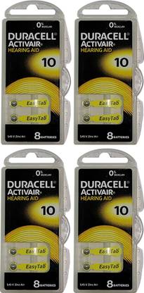 DURACELL Hearing Aids Batteries Size 10 (32 Batteries) | DU10 Size Hearing Aid   Battery