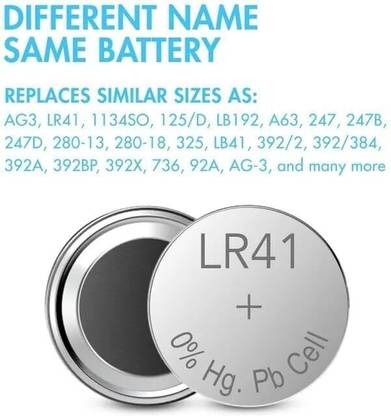 Flysmart AG3 SR41 1.5V Alkaline Button Coin  Cell for Watch  Battery