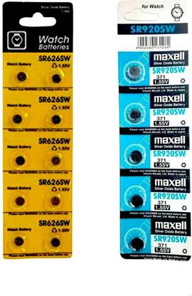 Flysmart Button Cell (Po10) & SR920SW 371 1.55V Micro Silver Oxide  Cell(Po5)  Battery