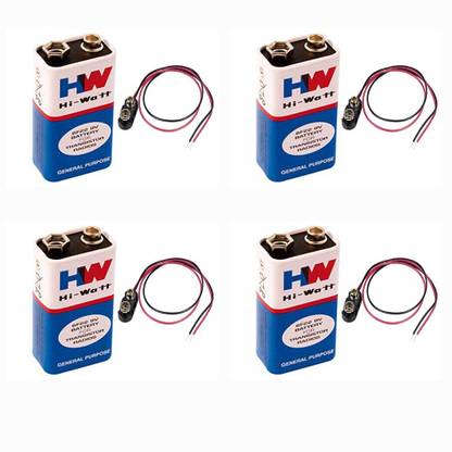 geeta enterprises 9 VOLTS HW BATTERY with Connector, HI-WATT 100% 9V Long Life  (Pack of 4)  Battery