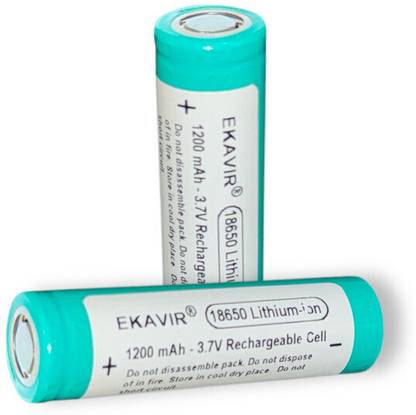 Ekavir 18650 1200mAh 3.7V Lithium for Toys, Trimmer, Gadgets, Electric, Vehicle Battery  (Pack of 2)