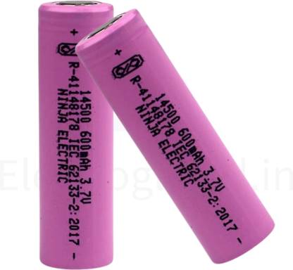 Electroglobal 3.7V 600mAh 14500 Li-ion Rechargeable/14500 li battery - AA Size (Flat Top) Game Battery