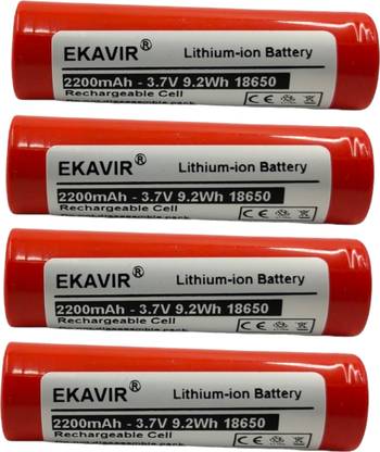 Ekavir 2200mAh 18650, 3.7V Long-Lasting Li-ion , Size: 65X18mm  Battery