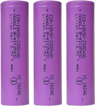 Floricx 3.7V ICR 18650 2000mAh Lithium Ion Rechargeable   Battery