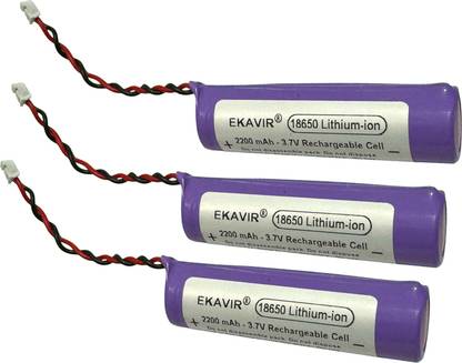 Ekavir Fast Charging 3.7V Lithium Batteries, 2200mAh, Rechargeable & Reliable Battery  (Pack of 3)