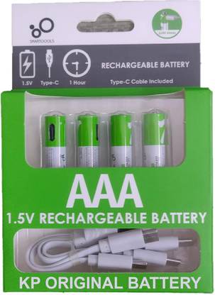 केपी ओरिजिनल बैटरी 1.5V 750mWh, USB Type-C Charging Cable, 4-Pack, बैटरी
