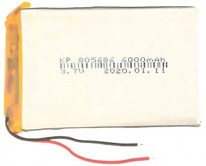 AIBY 3.7V 6000mAH (Lithium Polymer) Lipo Rechargeable  Model KP-805686  Battery