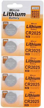 Wanzhow Micro Lithium Cell CR2025 3V Coin Cell For Car keys Fitness appliances etc  Battery