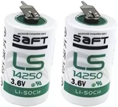 MICROUSB Saft  Lithium 3.6 V 1200 mAh 1/2 AA Button Connection (Pack of 2)  Battery