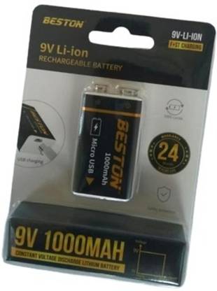 MICROUSB Beston 9v Li-ion Rechargeable 1000mAh Constant Voltage Discharge Lithium   Battery