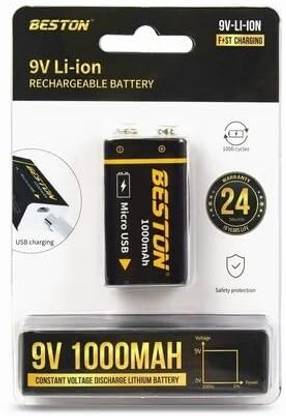 MICROUSB Beston 1000mAh 9v Li-ion Rechargeable Lithium   Battery