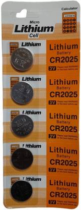 Wanzhow Lithium Cell CR2025 3V Coin Cell For CMOS Electronics Calculator Watch Remotes  Battery