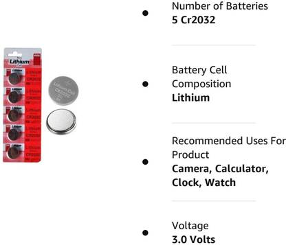 Wanzhow Lithium Coin Cell CR2032 Coin 3v Computer Motherboard CMOS Cell Glucometer  Battery