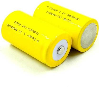 माइक्रो USB 5000mAh 1.2V Size-D Cell NiCd Rechargeable Battery with Button Top बैटरी