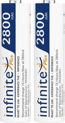 Envie Infinite Plus AA 2800mAh Ni-MH Rechargeable Ready to Use  Pack of 2  Battery