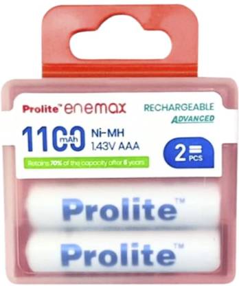 Prolite EneMAX NiMh AAA 1100mAh Rechargeable Cell | Use with Remote, Toy, Cordless Phone  Battery