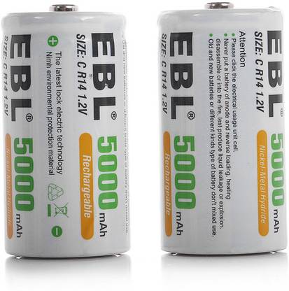 EBL 5000mAh C Size Rechargeable   Battery