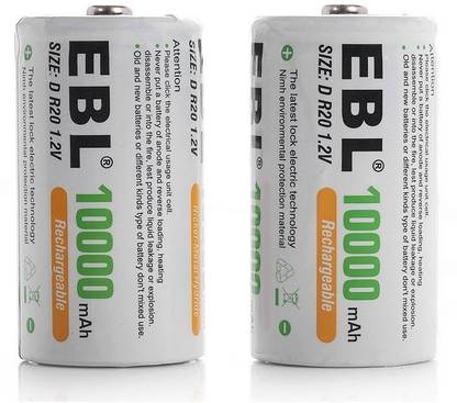 EBL 10,000mAh D Size Rechargeable   Battery