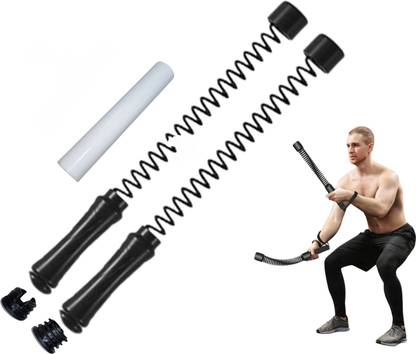 GJSHOP 2 in 1 Compact Cordless Battle Ropes Spring Metal Bars for Home Gym upper body Battle Rope
