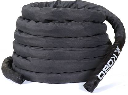 KOBO Rope Pro Black Professional Exercise Bottle Rope Gym Battle Rope