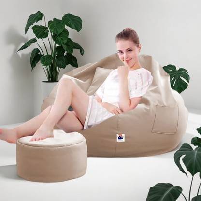 Devogue 4XL Tear Drop Bean Bag Cover  (Without Beans)