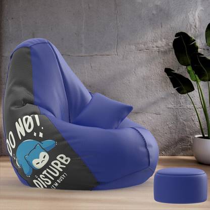 ComfyBean 4XL Premium, Designer - Lazy Legends Theme-Do Not Disturb - Printed Teardrop Bean Bag  With Bean Filling