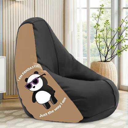 STAR 4XL I'm Pandastic Printed Bean Bag Filled With Beans Teardrop Bean Bag  With Bean Filling