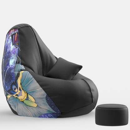 ComfyBean 4XL Premium, Designer - Printed - Batman Theme-Batman-BT-40-BLK Teardrop Bean Bag  With Bean Filling