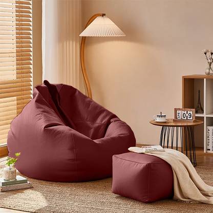 Lazzy XXXL Lazzo Sack with footrest Teardrop Bean Bag  With Bean Filling
