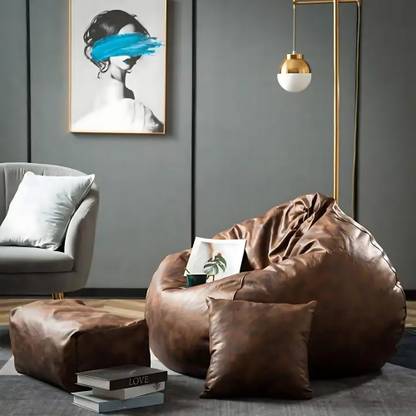 Urban Style Decore 5XL Suede Bean Bag With Beans Filled Teardrop Bean Bag  With Bean Filling