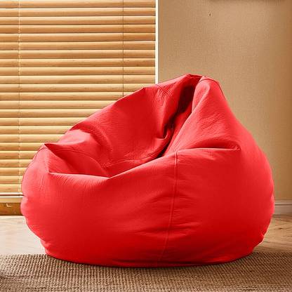 Flipkart Perfect Homes XXXL CloudBean Bean Bag Sofa , Red Teardrop Bean Bag  With Bean Filling