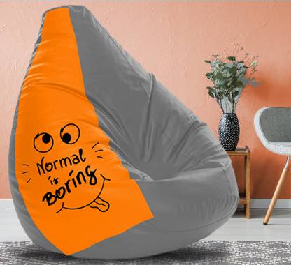Flipkart Perfect Homes Studio XXXL Normal is Boring Digital Printed Leatherette Pre-Filled Bean Bag/Ready to use Teardrop Bean Bag  With Bean Filling