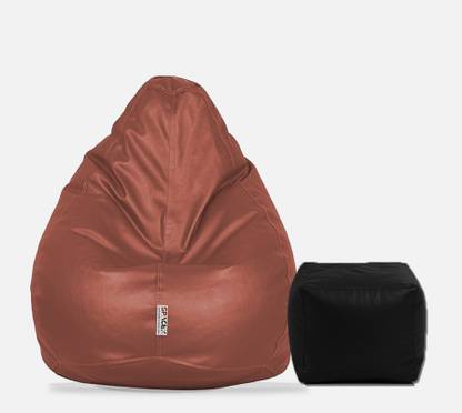 SPACEX XXXL Bean Bag with Square Puffy / Stool Ready to Use Filled With Beans Teardrop Bean Bag  With Bean Filling