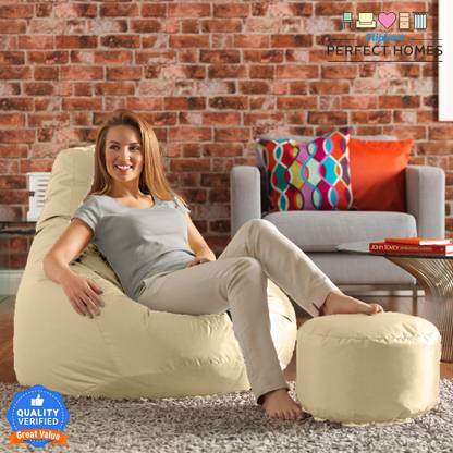 Flipkart Perfect Homes XXXL Teardrop Bean Bag  With Bean Filling
