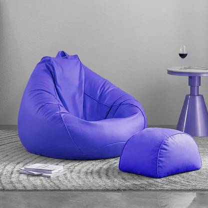 THREADVIBELIVING 4XL Bean Bag Footstool  With Bean Filling