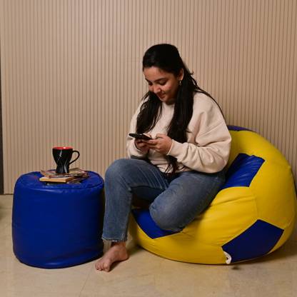 THREADVIBELIVING XXXL Bean Bag Sofa  With Bean Filling