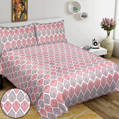 BedZone Cotton King Flat 300 TC Floral Bedsheet