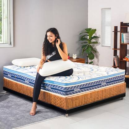 Restolex Restorganic Organic Passion Natural Latex l Quilted Knitted l 8 inch Single Pocket Spring Mattress