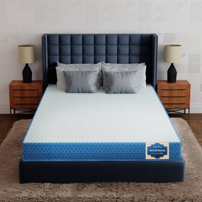 SleepyHug AirCell Series Ortho Luxe 3-layer Orthopedic Honeycomb Grid Memory Foam 8 inch Double High Resilience (HR) Foam Mattress
